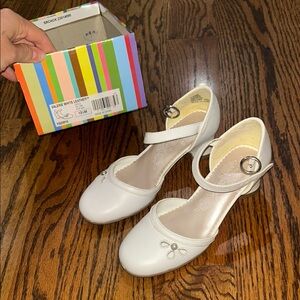 White Kids Dress Shoes Heel size 13.5